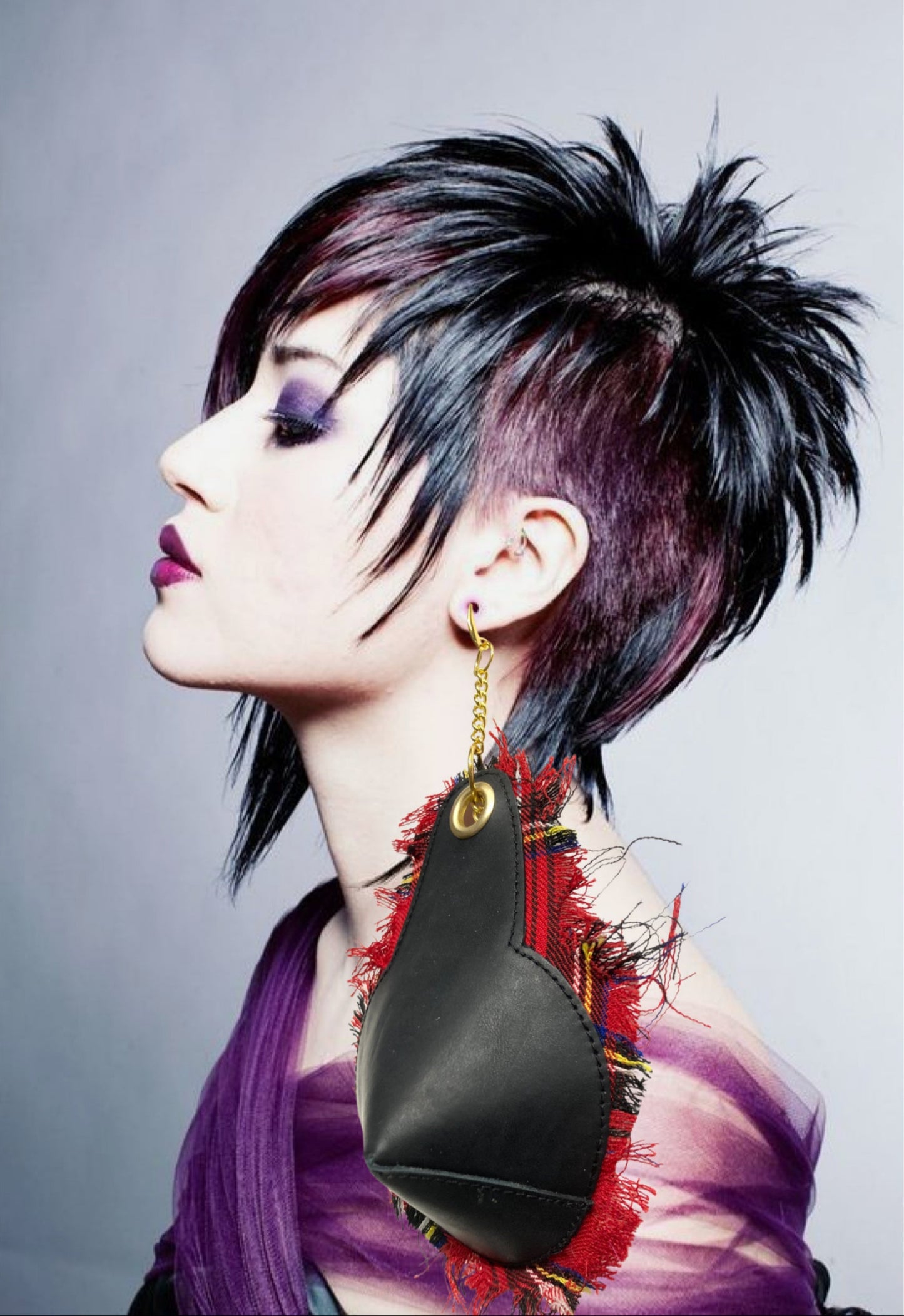 PLATT PUNK LEATHER EARRINGS