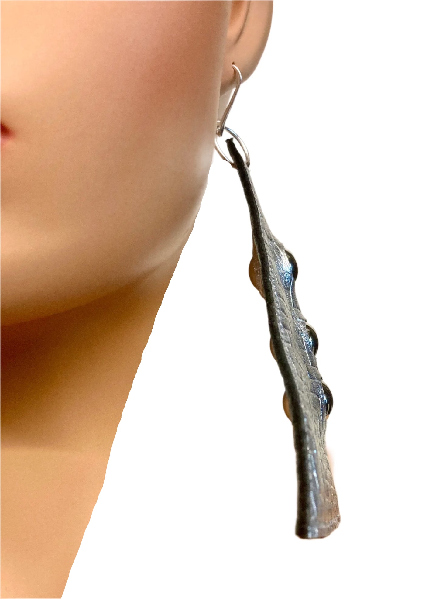 SILVA LEATHER UFO EARRINGS