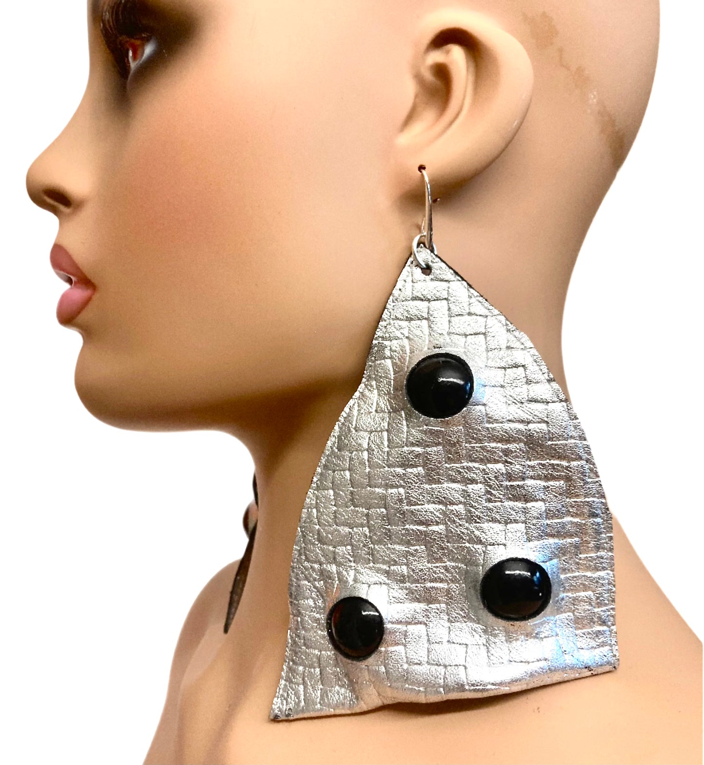 SILVA LEATHER UFO EARRINGS