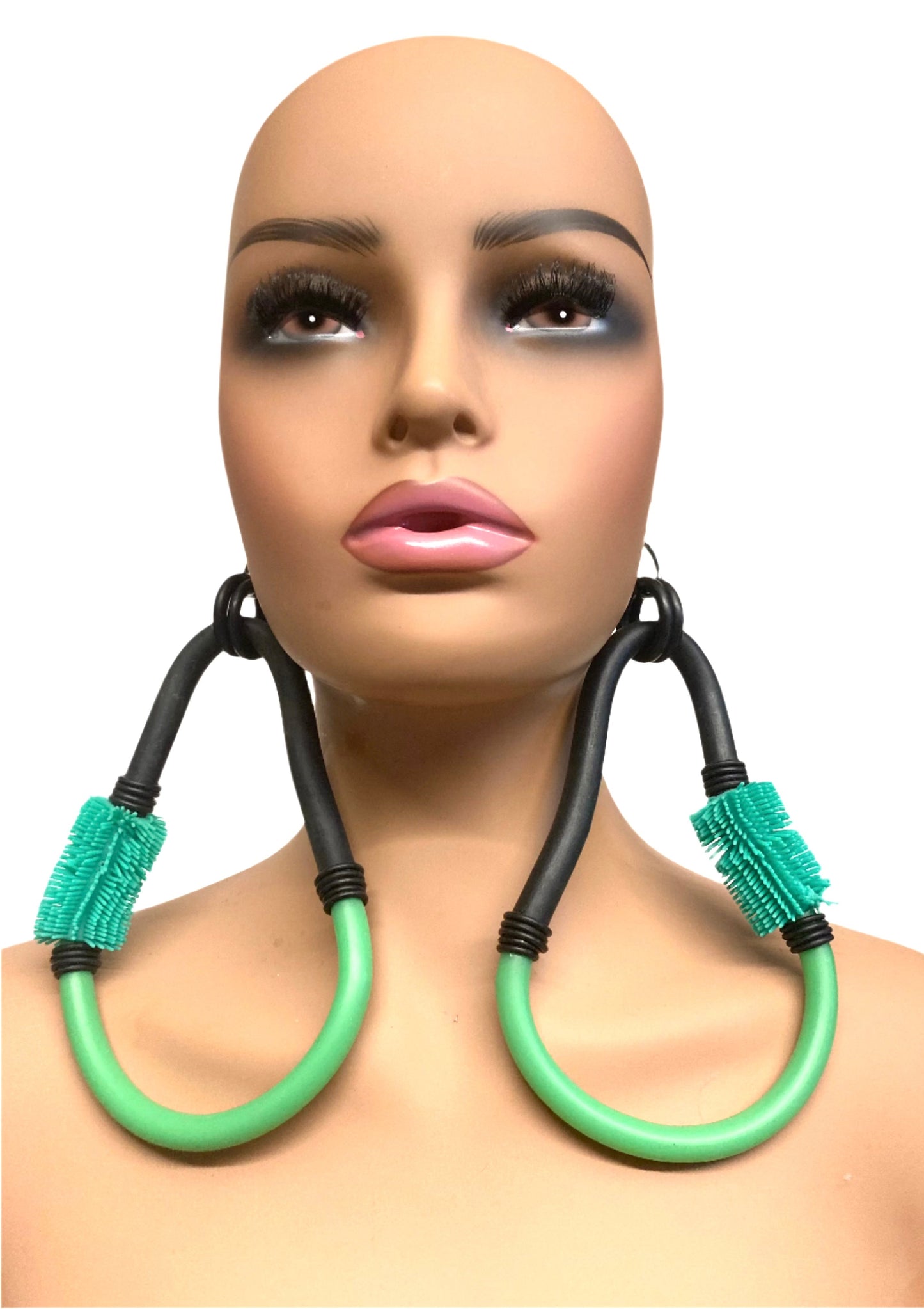 GREEN LATEX FUTURAMA EARRINGS