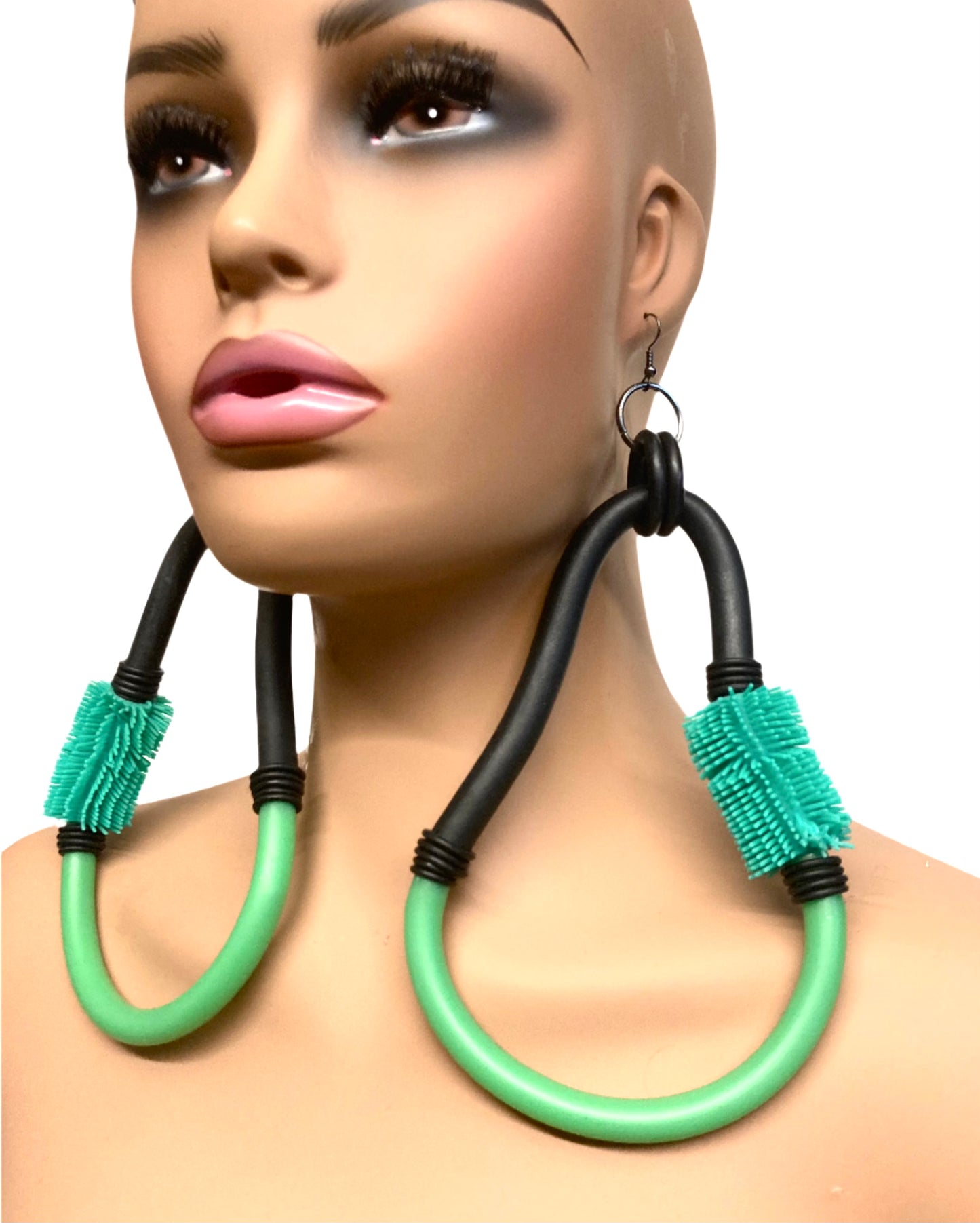 GREEN LATEX FUTURAMA EARRINGS