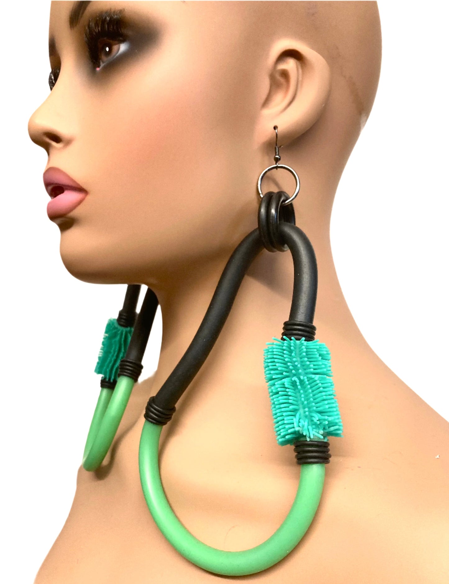 GREEN LATEX FUTURAMA EARRINGS