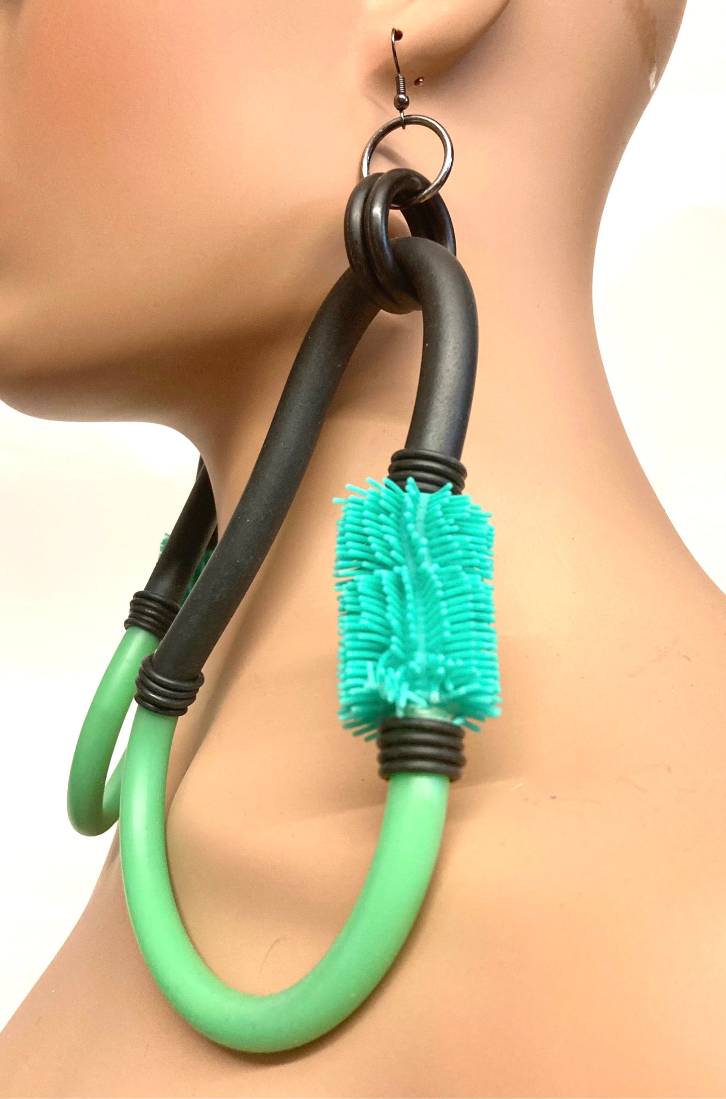 GREEN LATEX FUTURAMA EARRINGS
