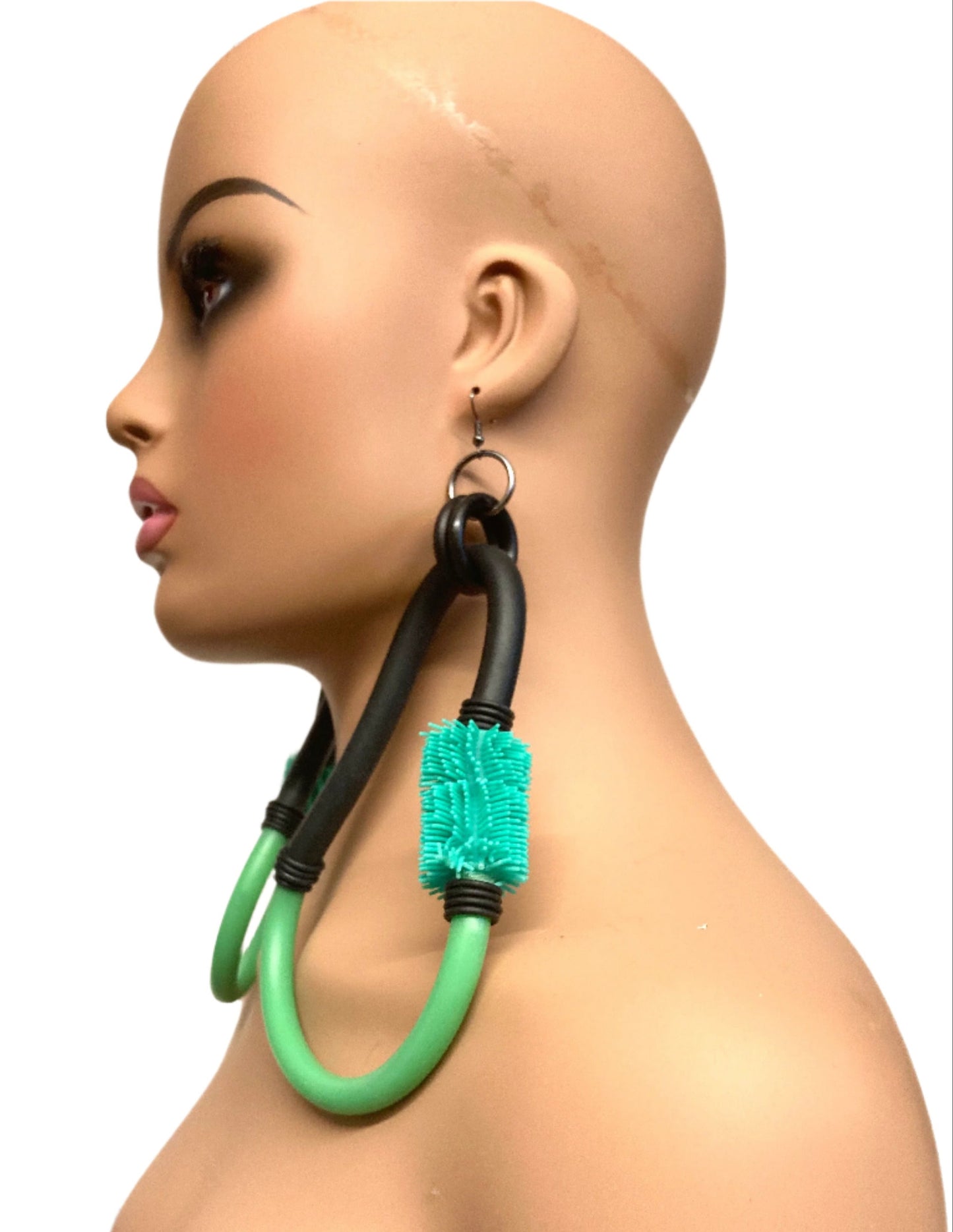 GREEN LATEX FUTURAMA EARRINGS