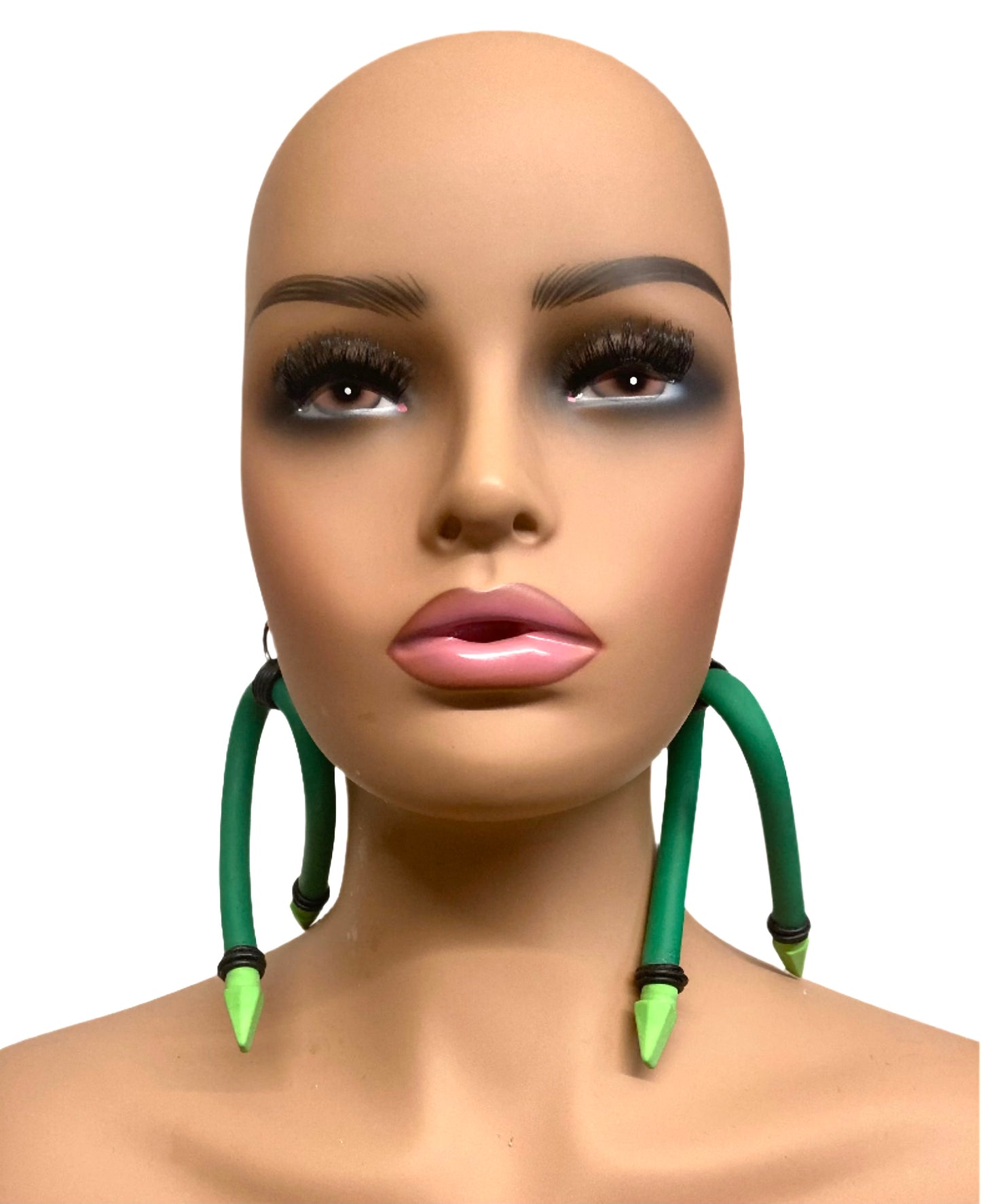 LATEX GREEN X EARRINGS