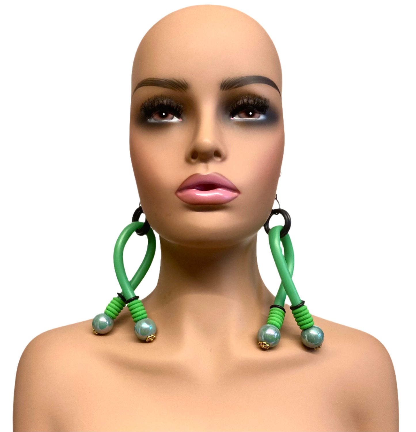 GREEN TWISTEX EARRINGS