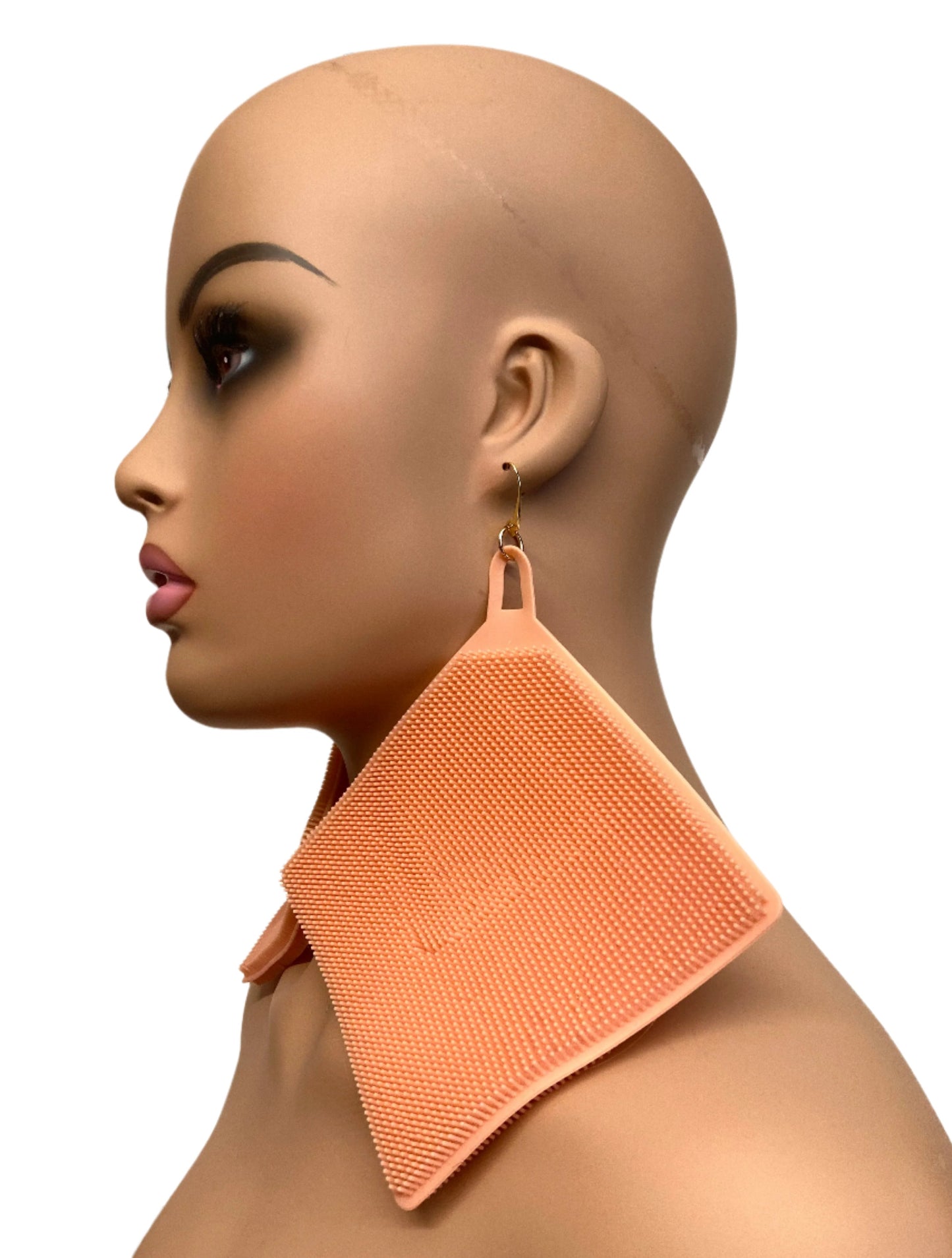 TANGERINA SPIKY RUBBER EARRINGS