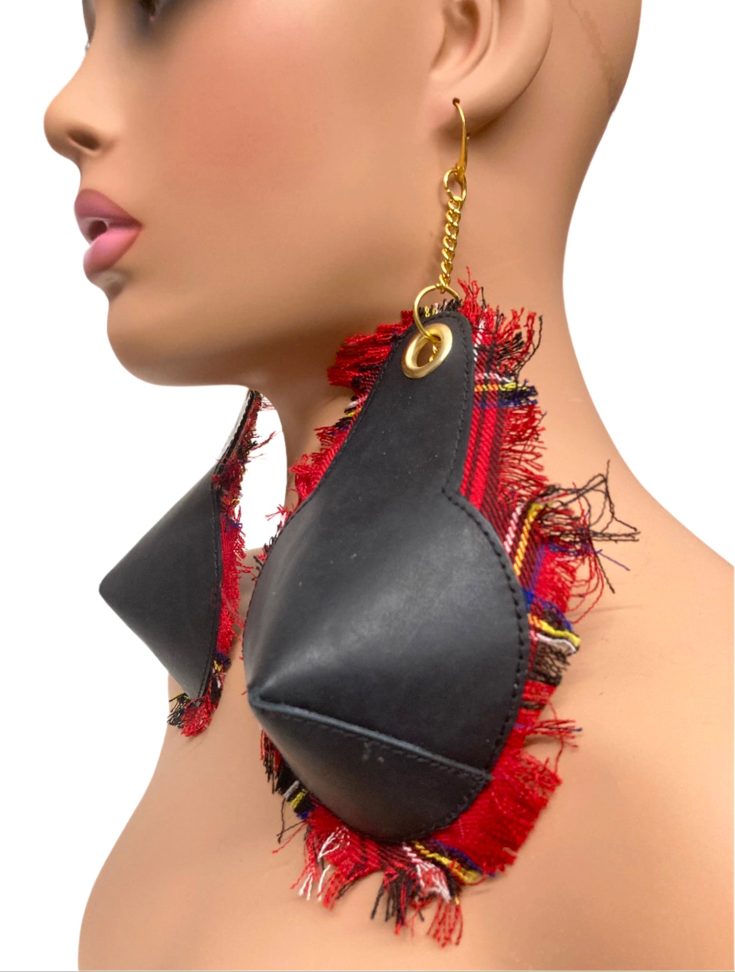 PLATT PUNK LEATHER EARRINGS