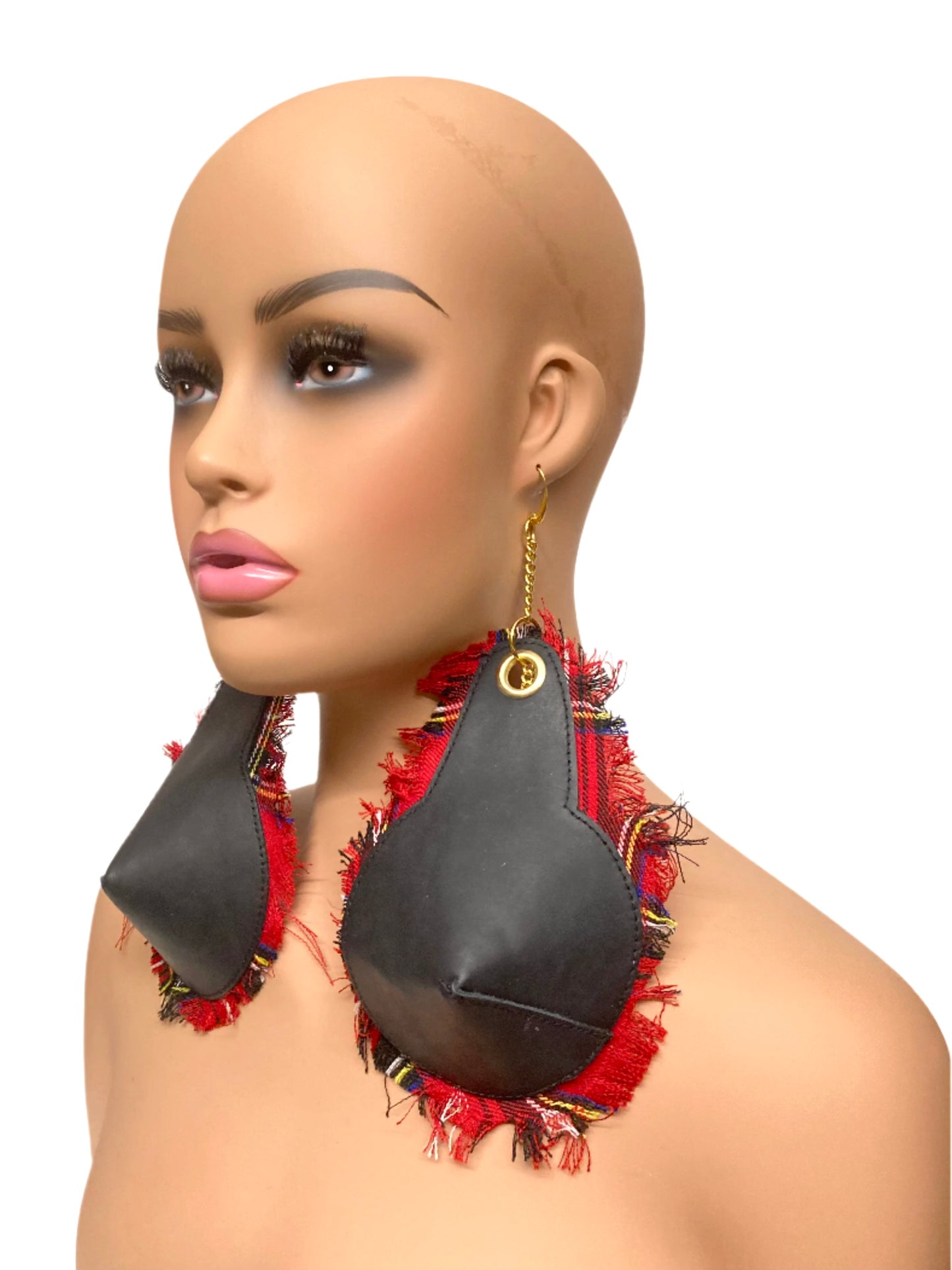 PLATT PUNK LEATHER EARRINGS