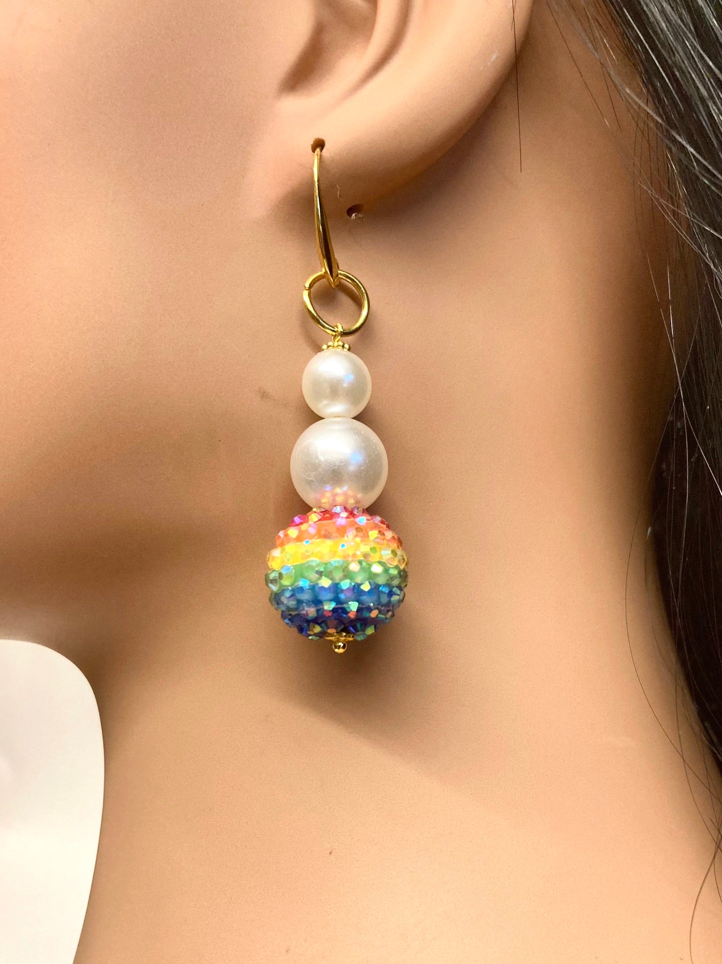 RAINBOW BALL EARRINGS