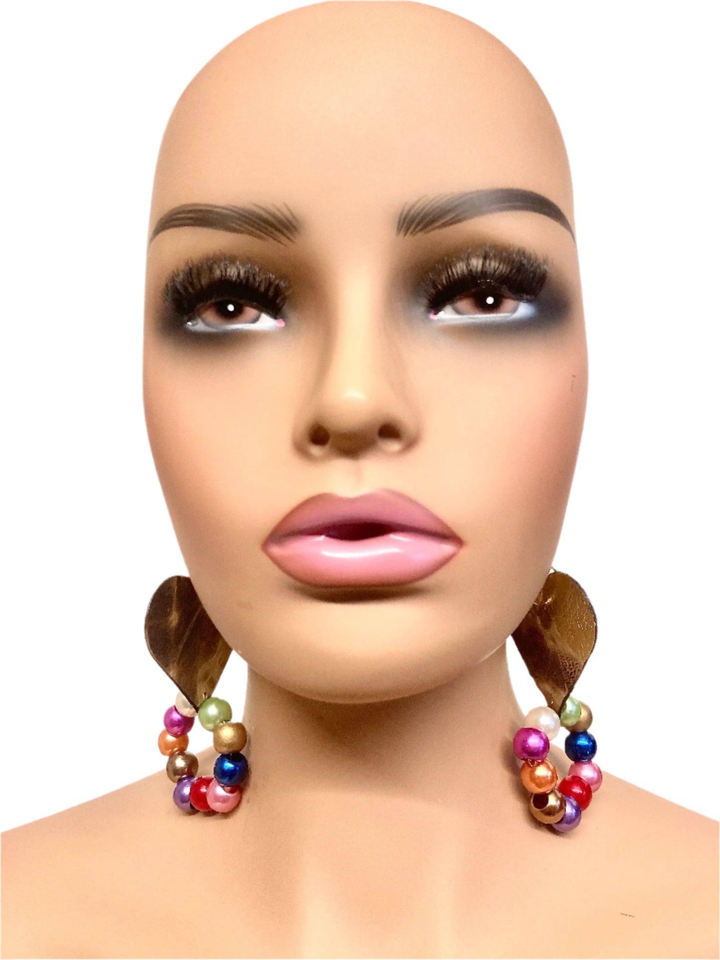 LEATHER HEART & BERRIES EARRING