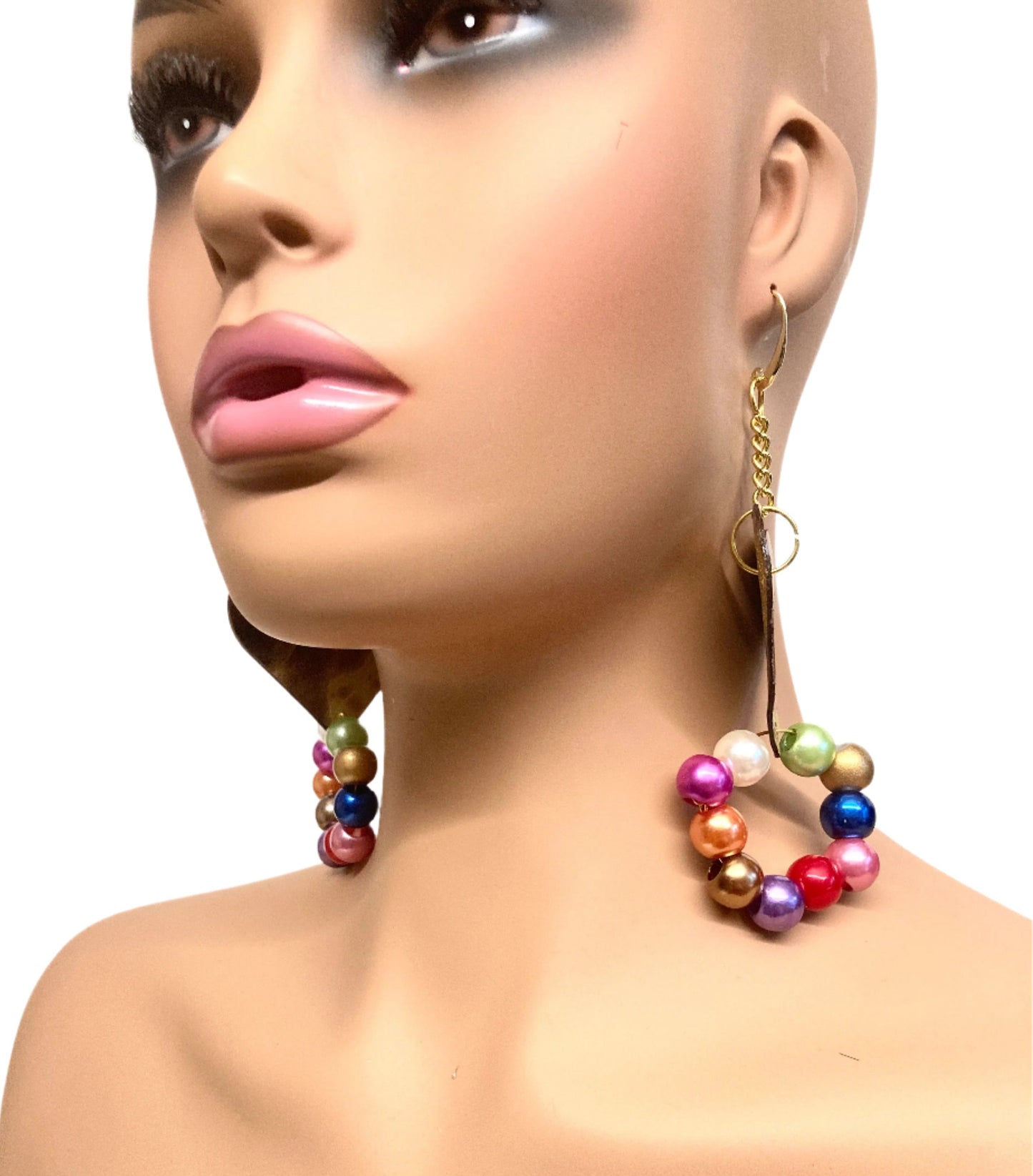 LEATHER HEART & BERRIES EARRING