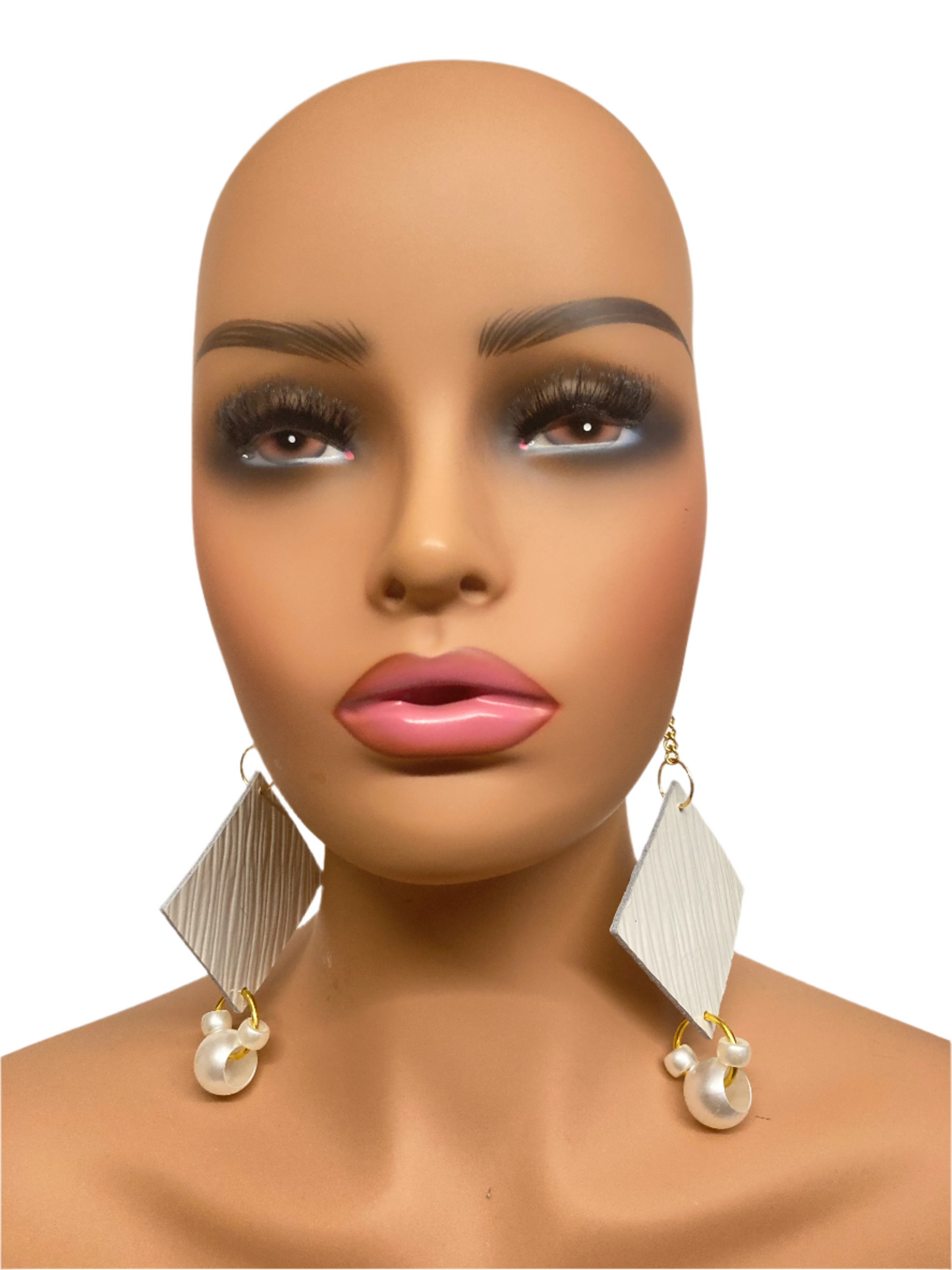 LEATHER DIAMOND EARRINGS
