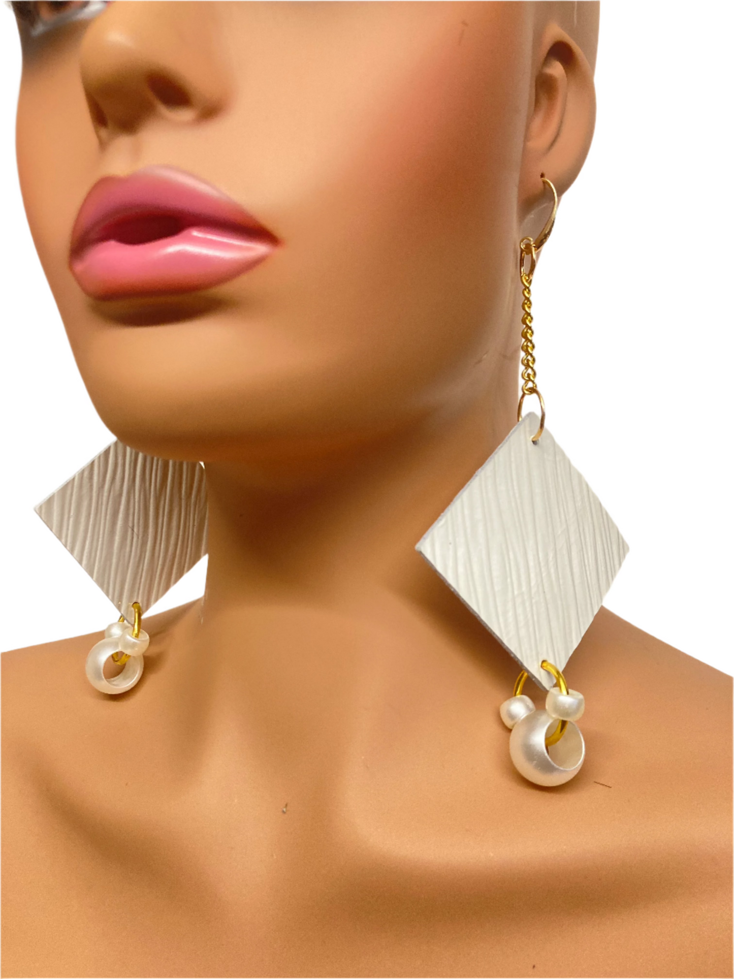 LEATHER DIAMOND EARRINGS