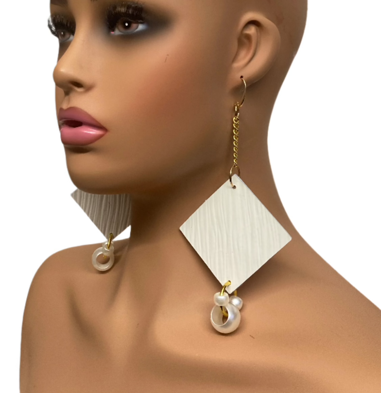 LEATHER DIAMOND EARRINGS