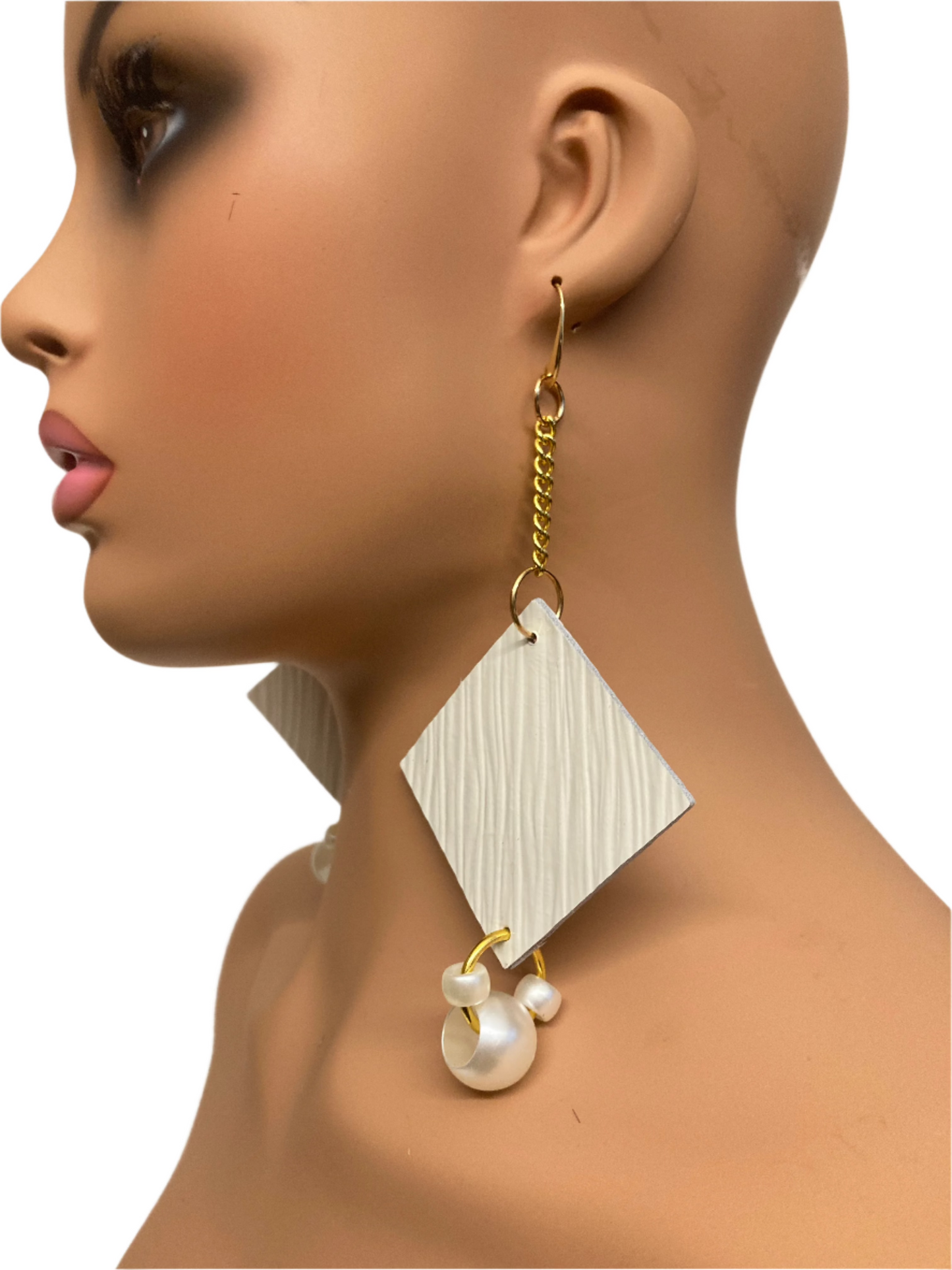 LEATHER DIAMOND EARRINGS