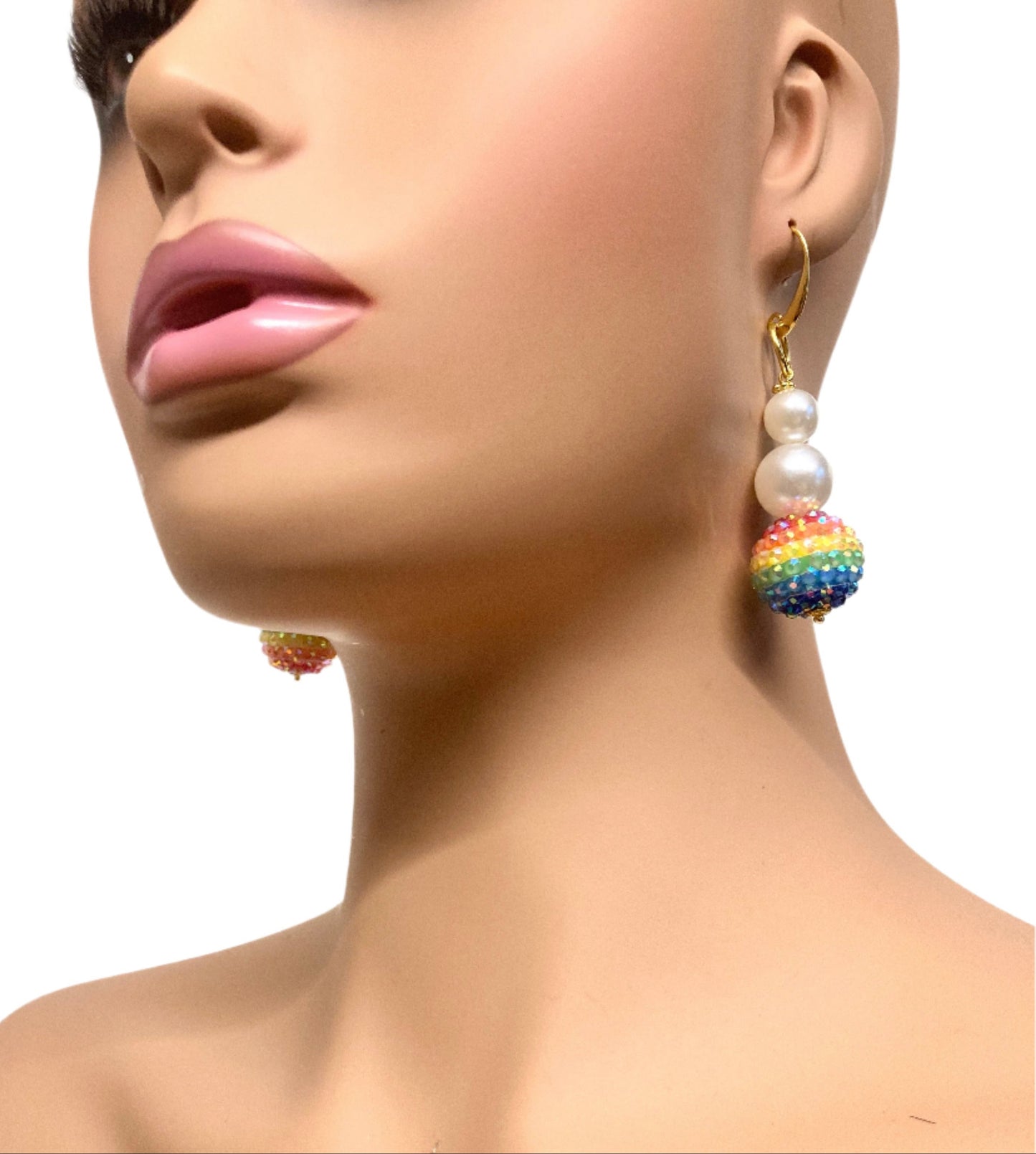 RAINBOW BALL EARRINGS