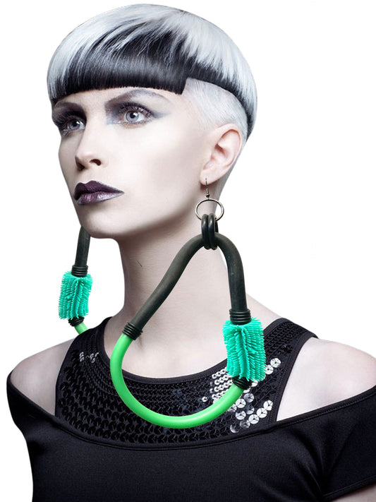 GREEN LATEX FUTURAMA EARRINGS