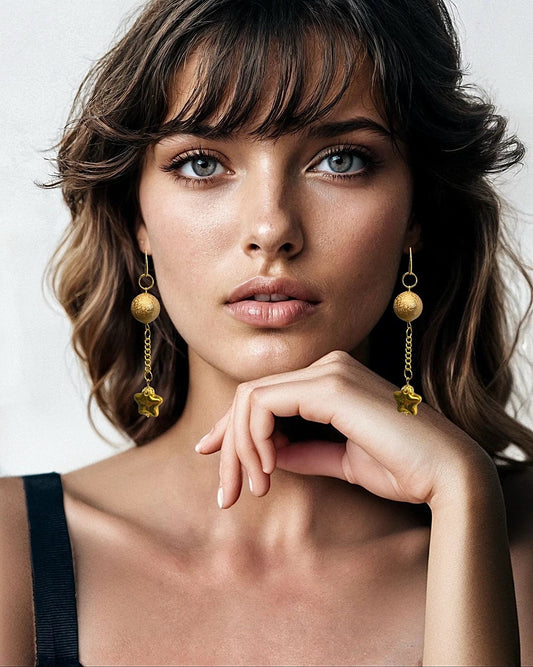 GOLD SUNSTAR EARRINGS