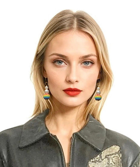 RAINBOW BALL EARRINGS
