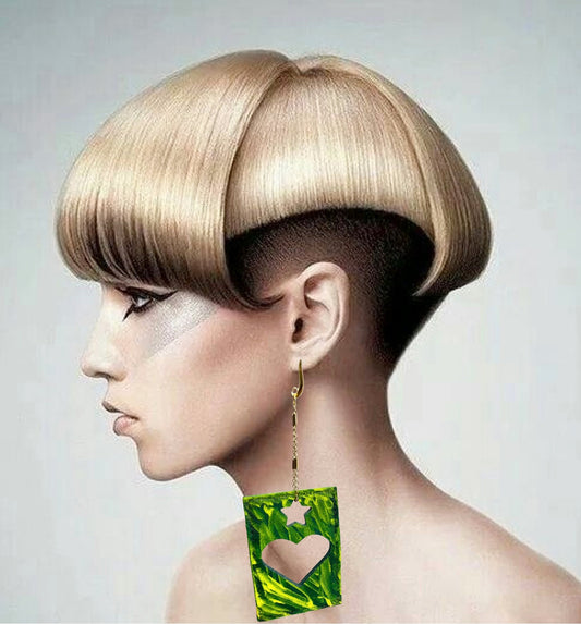 GREEN HEARTSTAR EARRINGS