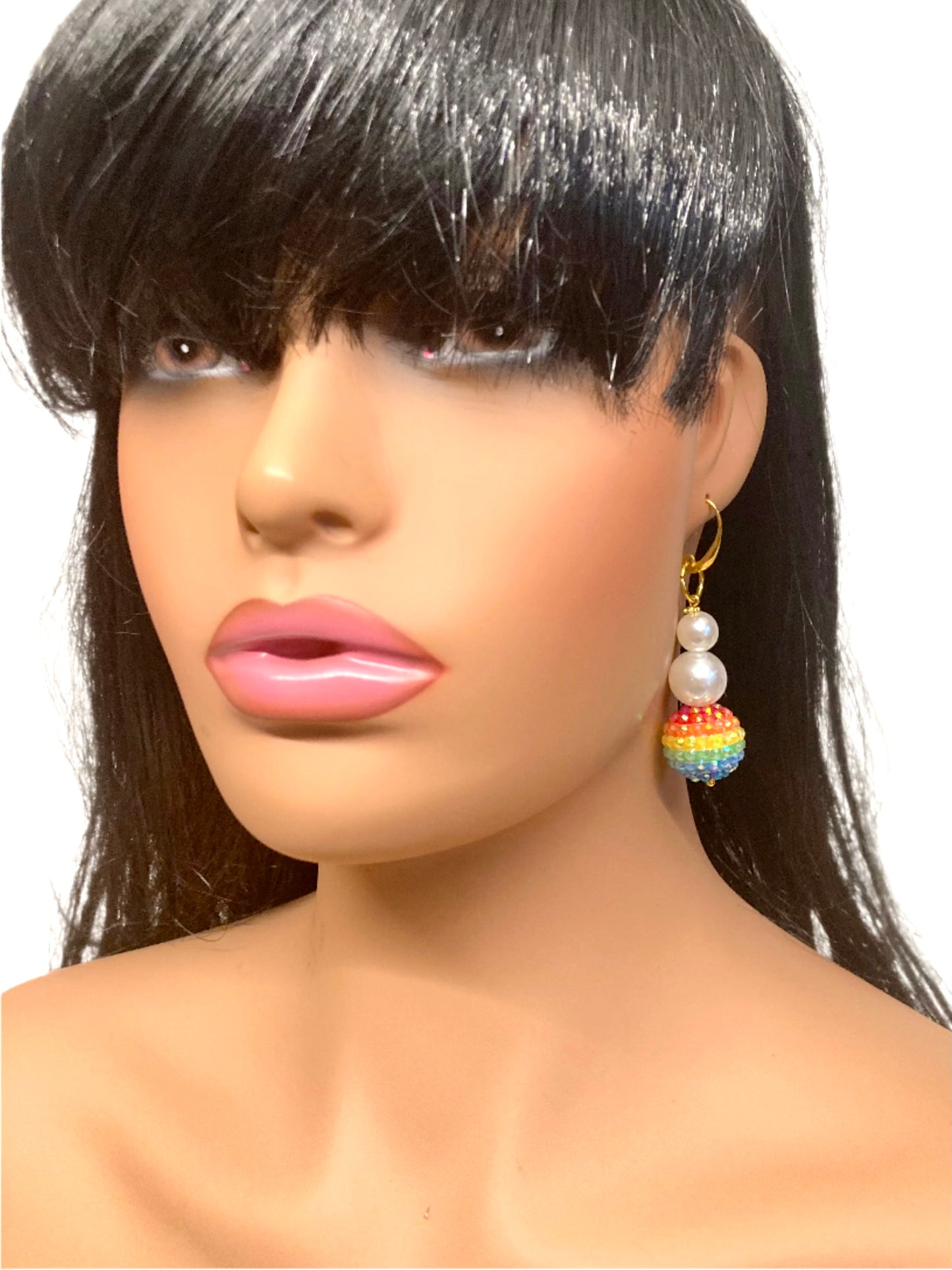 RAINBOW BALL EARRINGS
