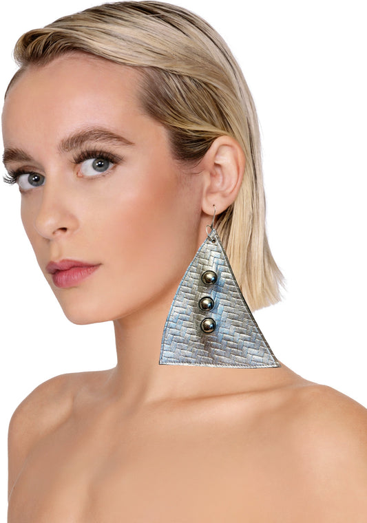 SILVA LEATHER UFO EARRINGS