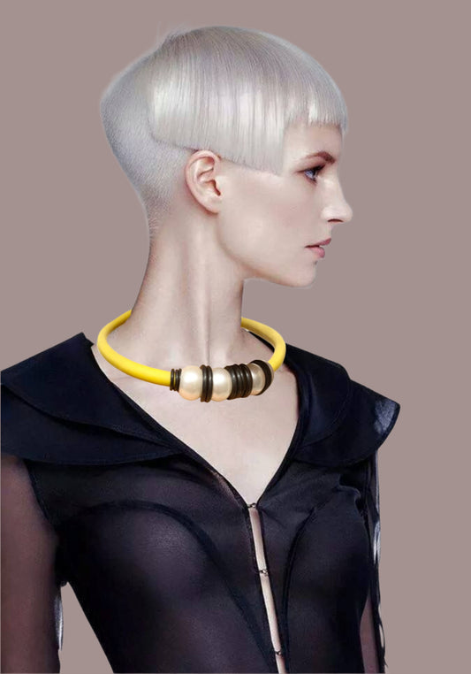 LATEX YELLO SNAKE CHOCKER